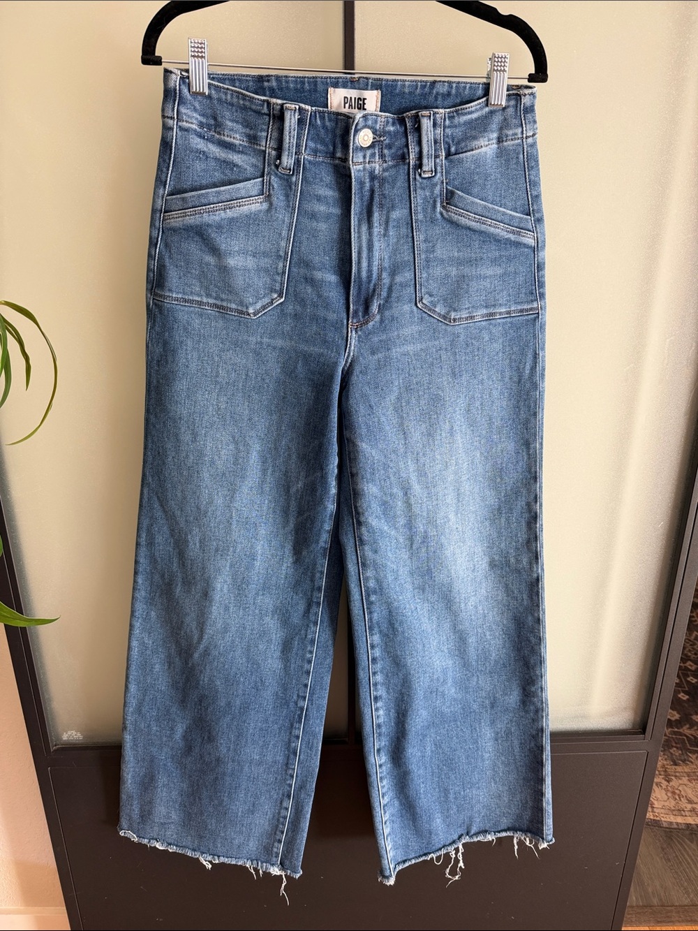 PAIGE Light Blue Relaxed Wide-Leg Jeans